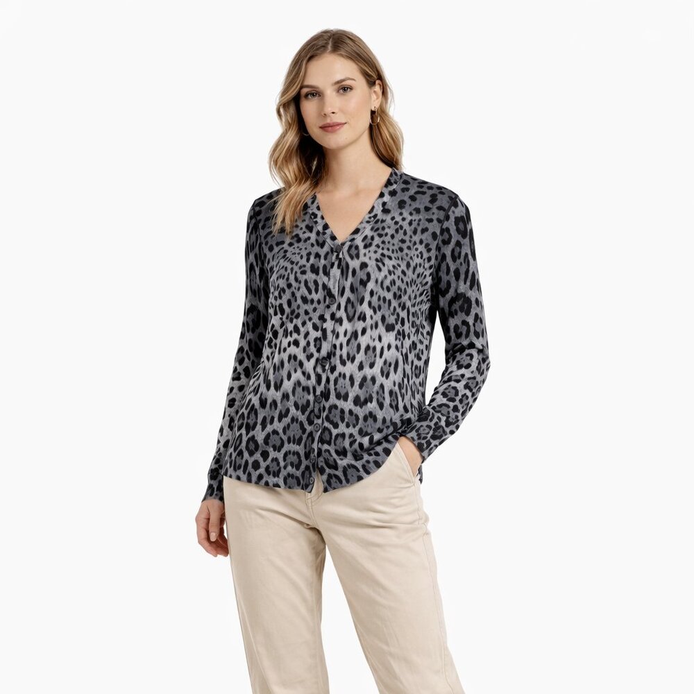 Dolce & Gabbana animal print grey cardigan size 46